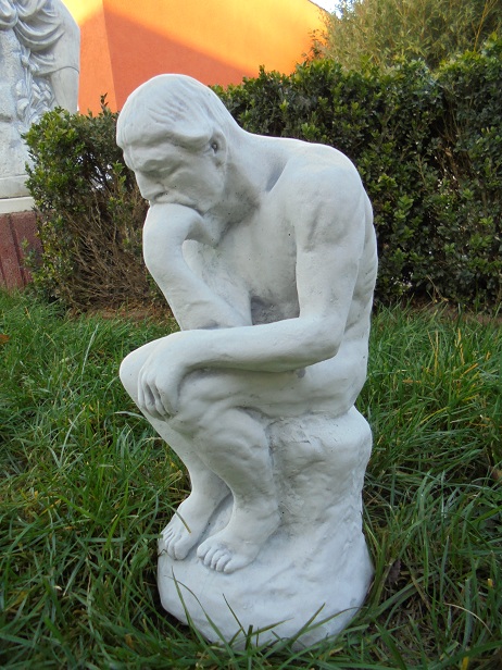 Gartenfigur, Skulptur, Steinfigur "Der Denker" weltberühmte Statue, 38 cm hoch, Park & Gartendekoration, Steingus