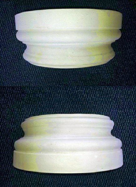 Doric capital - half shell column, 25 cm height 14.5 cm
