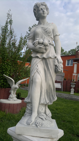 Gartenfigur, Statue, Herbstfigur aus 4 Jahreszeiten, Höhe: 100 cm, Skulptur, Steinfigur, Park & Gartendekoration, Steinguss