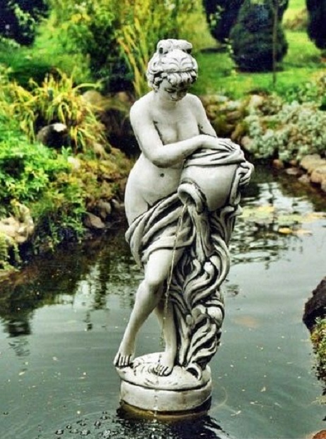 Gartenfigur, Teichfigur, "Eleonore" Höhe: 125 cm, Steinfigur, Brunnenfigur, Statue, Skulptur, Park & Gartendekora