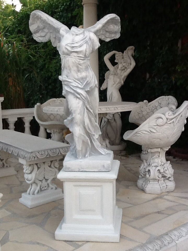 Gartenfigur, Statue "Nike von Samothrake" Höhe: 101 cm, Steinfigur, Park & Gartendekoration, Steinguss