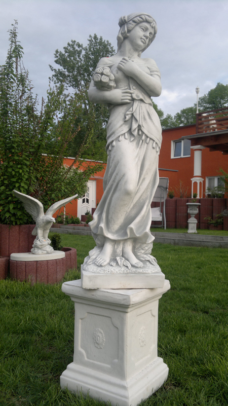 Gartenfigur, Statue, Winterstatue aus 4 Jahreszeiten, Höhe: 101 cm, Park & Gartendekoration, Steinfigur, Skulptur, Steingus