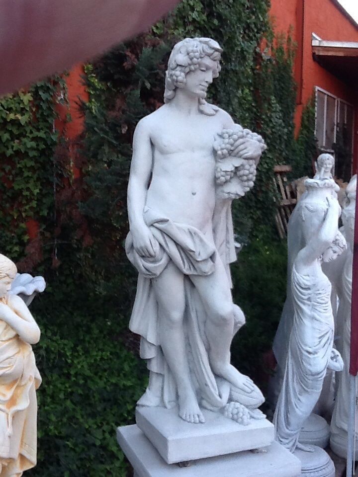 Gartenfigur, Statue, Gott des Weines, BACCHUS / DIONYSOS, 126 cm hoch, Park & Gartendekoration, Steinfigur, Skulptur, Steing