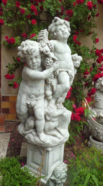Statue, Exclusive Figurengruppe "Der Erntereigen" 125 cm hoch, Gartenfigur, Park & Gartendekoration, Teichfigur, B