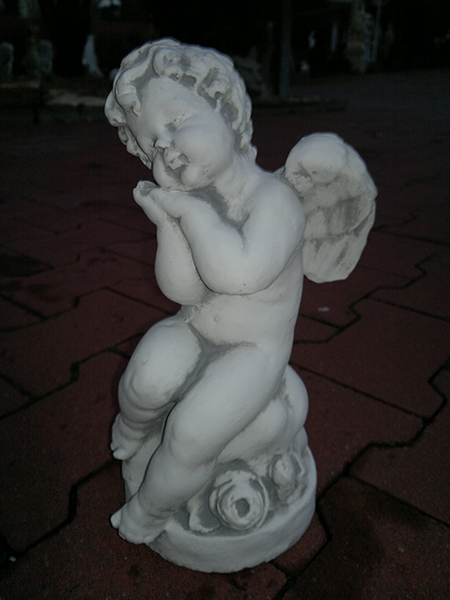 Gartenfigur "sitzender Engel" Höhe 30 cm, Steinfigur, Skulptur, Gartendekoration, Steinguss