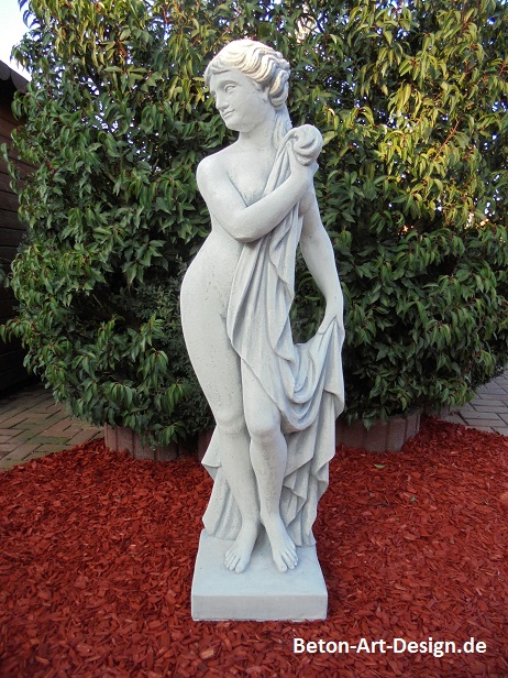 Gartenfigur, Statue, Frau mit Tuch, Steinfigur, 131 cm hoch, Park & Gartendekoration, Steinguss
