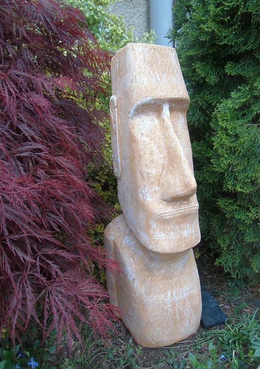 Moai Skulptur, Osterinsel Figur, Rapa Nui, Steinfigur, Park & Gartendekoration, Steinguss
