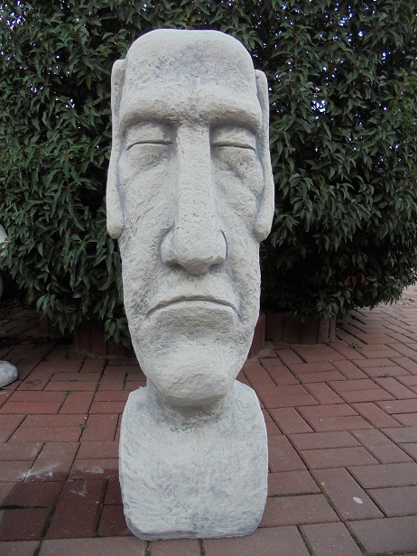 Moai Skulptur XL, Osterinsel Figur, Rapa Nui, Steinfigur, Park & Gartendekoration, Steinguss