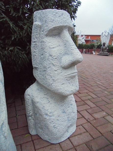 XL Moai Skulptur, Gartenfigur, Osterinsel Figur, Rapa Nui, Steinfigur, Park & Gartendekoration, Steinguss
