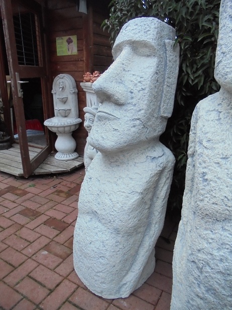 XXL Moai Skulptur, Osterinsel Figur, Rapa Nui, Steinfigur, Park & Gartendekoration, Steinguss