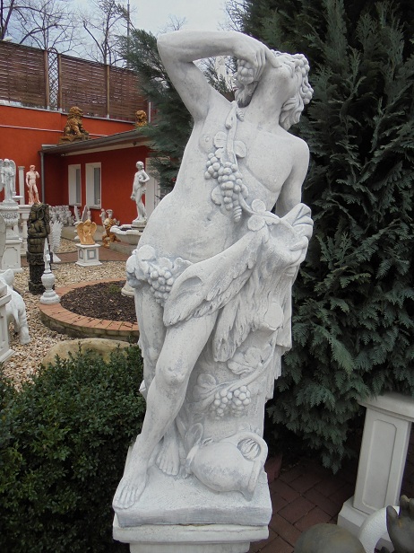 Gartenfigur, Statue, Gott des Weines, BACCHUS / DIONYSOS, 142 cm hoch, Park & Gartendekoration, Steinfigur