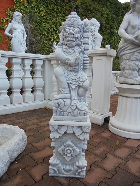 Gartenfigur & Sockel "Indischer Krieger" Park & Gartendekoration, Bali Krieger, Steinfigur, Statue, Torwächte