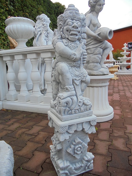Gartenfigur & Sockel "Indischer Krieger" Park & Gartendekoration, Bali Krieger, Steinfigur, Statue, Torwächte