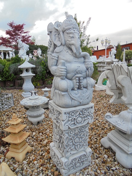 Elefanten Buddha / Ganesha, Gartenfigur, Steinfigur, Gartendekoration, Steinguss