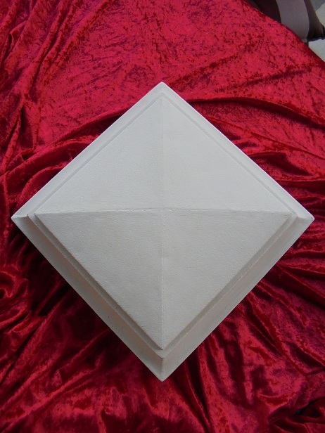Pyramide, Abdeckplatte für Torpfeiler, 36,5 cm x 36,5 cm, Pfeilerschmuck, Park & Gartendekoration, Steinguss