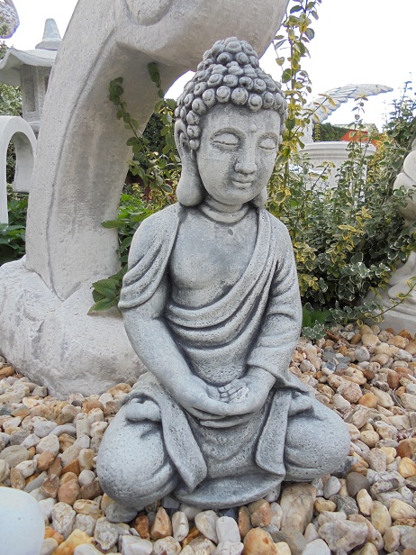 Gartenfigur, Steinfigur, Buddha, Höhe: 41 cm, Park & Gartendekoration, Steinguss, Feng Shui