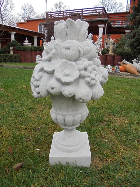 Pfeilerschmuck, Schmuckamphore, Vase, Pfeilerabdeckung, 66 cm hoch, Park & Gartendekoration, Steinguss