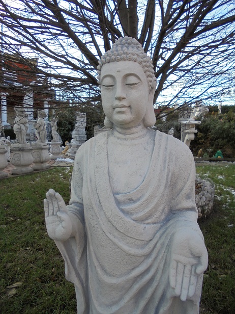 Buddha, stehend, Der Segen und der Glaube, Steinfigur, Gartendekoration
