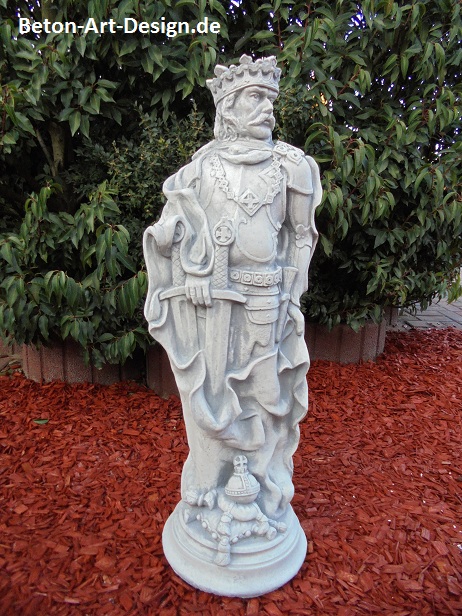 Gartenfigur, Schachfigur "König" - Höhe: 79 cm, Park & Gartendekoration, Skulptur, Steinfigur, Steinguss, Statue