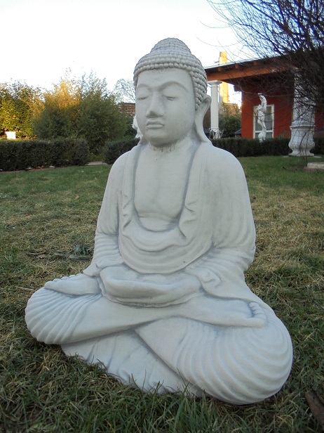 Buddha, Mönch, Tempelwächter, Gartenfigur, Steinfigur, Steinguss, Gartendekoration