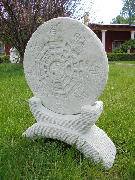 Gartenhoroskop "Yin Yang" Steinfigur Skulptur Gartendekoration Steinguss Statue