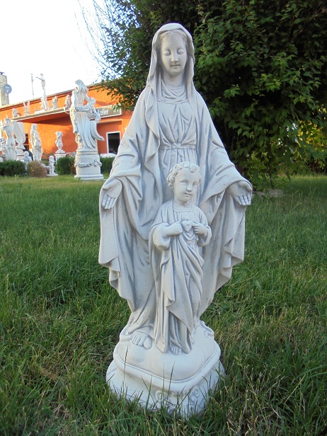 Maria mit Kind, Skulptur, Statue, Park & Gartendekoration, Steinguss