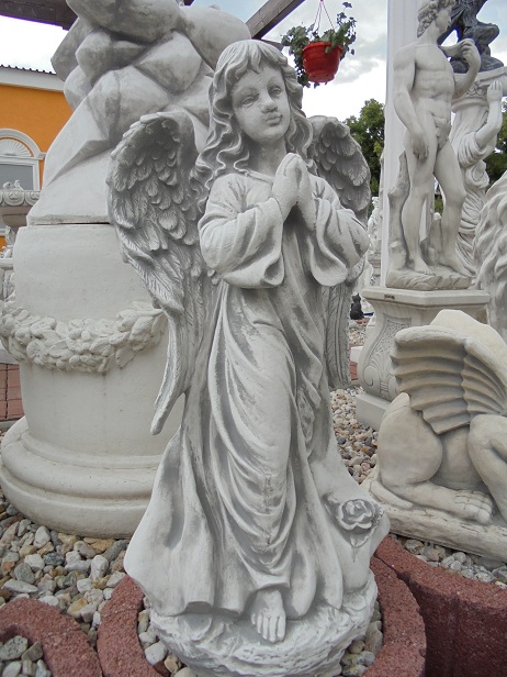 Betender Engel, Statue, Gartenfigur, Steinguss, Gartendekoration