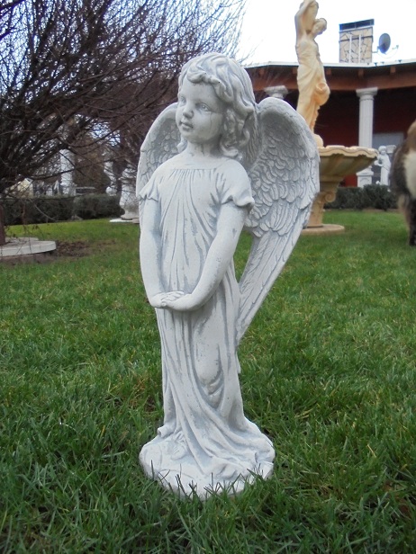 Engel, Gartenfigur, H. 50 cm, Statue, Park & Gartendekoration, Steinguss