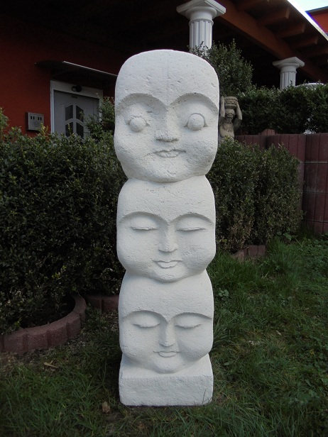 Buddha Gesichter, Steinfigur, Feng Shui, Gartendekoration