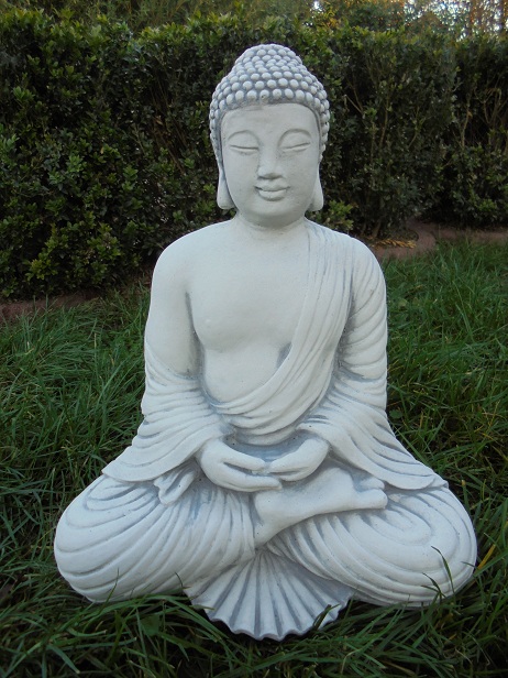Feng Shui Statue Gartenfigur Gartendeko Japan Steinfigur "Buddha" Steinguss 