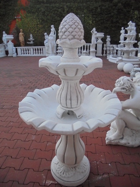 Kaskadenbrunnen mit 2 Wasserschalen & Pinienzapfen, Park & Gartendekoration