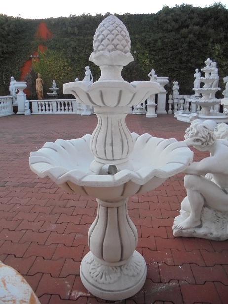 Kaskadenbrunnen mit 2 Wasserschalen & Pinienzapfen, Park & Gartendekoration