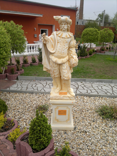 Gartenfiguren SET, Edelmann und großer Sockel, Park & Gartendekoration, Statue, Steinguss, Steinfigur