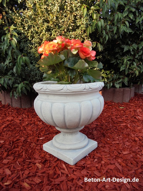 Pflanzschale, Vase / Pflanzvase, 32 cm hoch, Park & Gartendekoration, Blumentopf, Steinguss