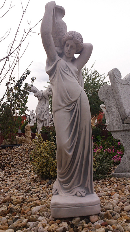 Gartenfigur, Wasserträgerin "Frau mit Krug" Brunnenfigur, Park & Gartendekoration, Steinguss