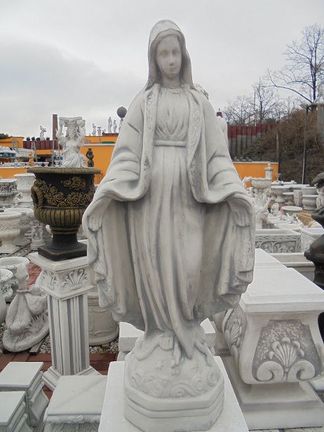 Steinfigur, heilige Madonna, Skulptur, Gartenfigur, 63 cm hoch, Steinguss, Park & Gartendekoration