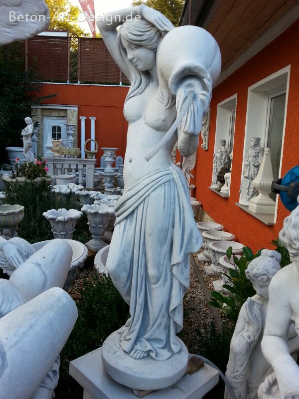 Gartenfigur, "Frau mit Wasserkrug auf Schulter" Statue, Park & Gartendeko, Teichfigur, Brunnenfigur, Skulptur, XXL