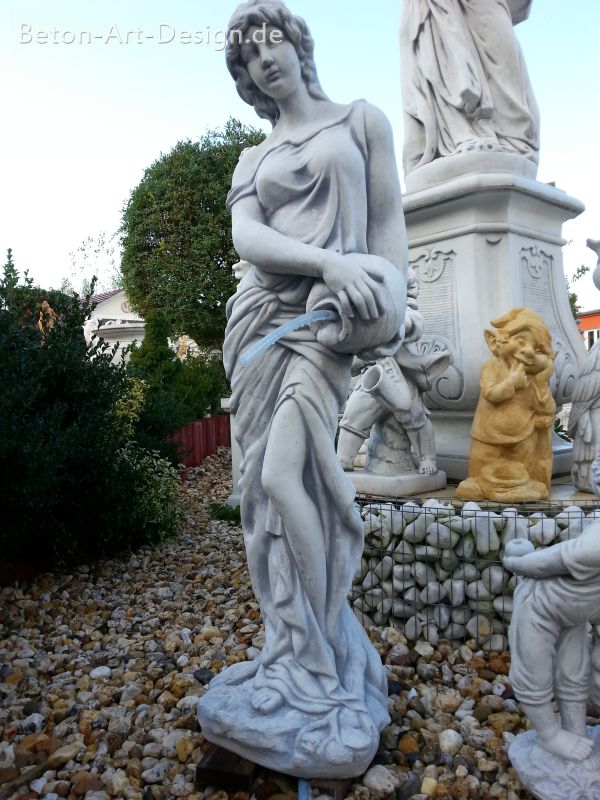 Gartenfigur, Brunnenfigur, Statue "Frau mit Krug" 117 cm hoch, Park & Gartendekoration, Skulptur, Statue, Steingus