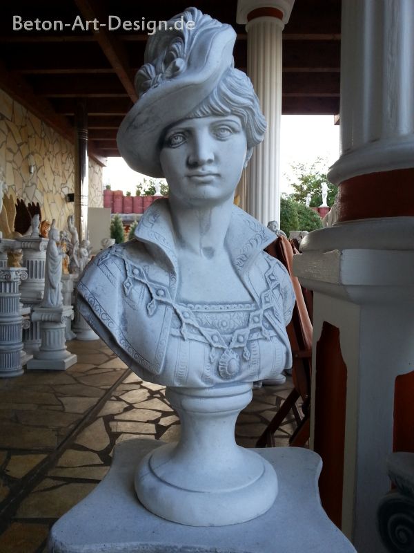 Garden Figure / Bust "Woman with Hat" Statue 47 cm
