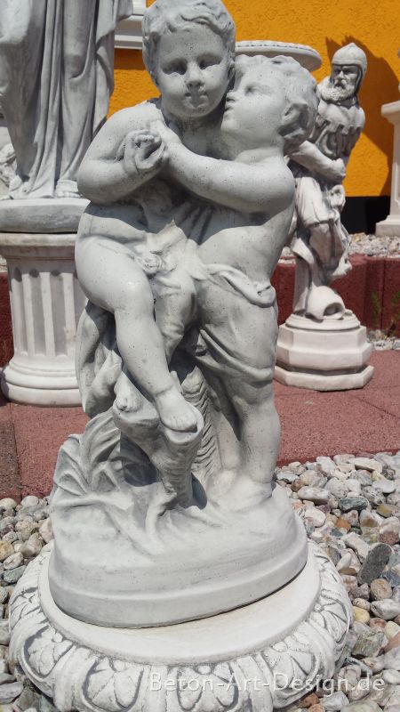 Gartenfigur, Steinfigur "Junge & Mädchen" 59 cm hoch, Park & Gartendekoration, Skulptur, Steinguss