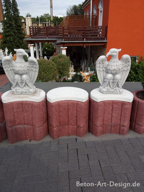 Gartenfiguren, SET 2 Adler - Adlerfiguren "links & rechts" 50 cm, Steinfiguren, Torwächter, Park & Gartendeko