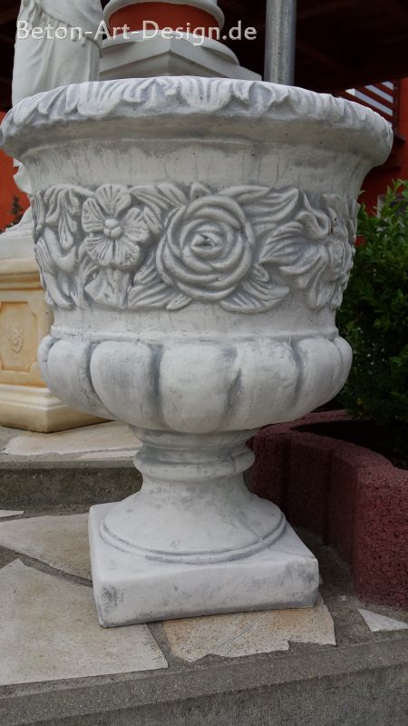 Pflanzschale, Pflanzkübel, 61 cm hoch, Park & Gartendekoration, Steinguss, Blumenschale