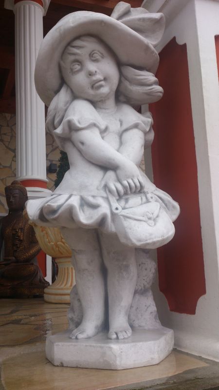 Gartenfigur / Statue, kleines Mädchen, 90 cm hoch, Park & Gartendekoration, Skulptur, Steinfigur, Steinguss