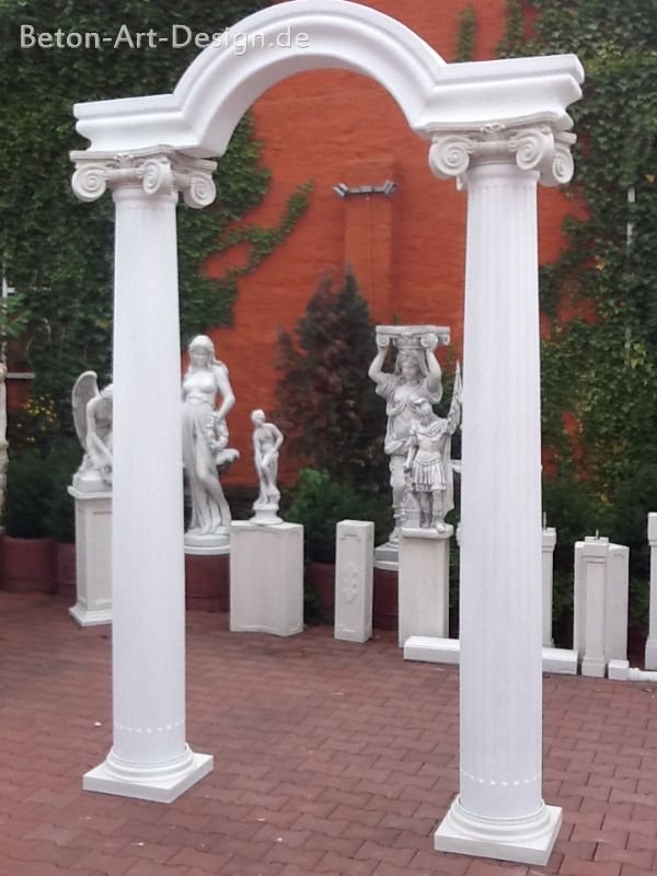 Säulenpaar mit Arkadenbogen - 300 cm Höhe, Park & Gartendekoration, Betonsäulen, Torbogen