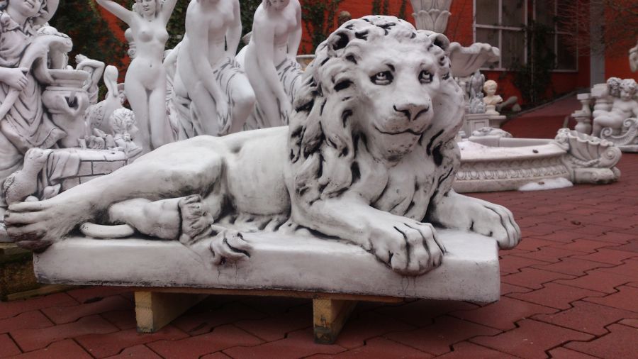 Löwenfigur, Steinfigur, Torwächter, Eingangsbereiche, Park & Gartendekoration, Statue, Gartenfigur