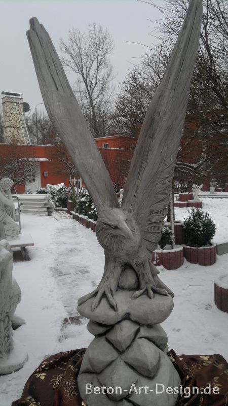 XXL Adler anthrazit 175 cm groß, Gartenfigur, Statue, Park & Gartendekoration