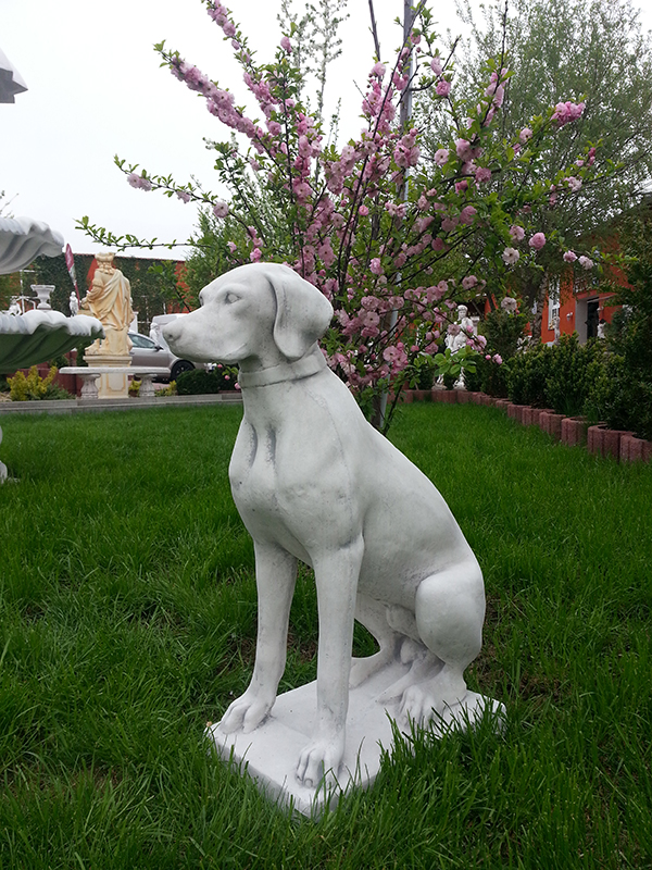 Gartenfigur, Jagdhund, 70 cm Hoch, Steinfigur, Park & Gartendekoration, Statue
