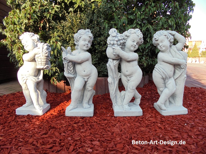 Gartenfiguren, Steinfiguren Set, 4 Jahreszeiten, Park & Gartendekoration, Skulpturen, Statuen, Steinguss