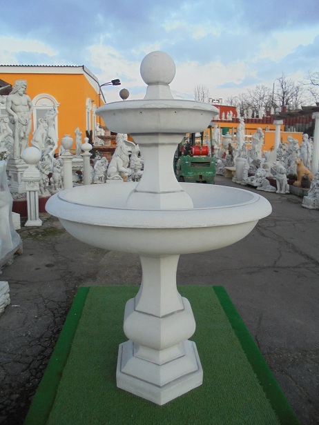 Toskanischer Kaskadenbrunnen mit 2 Wasserschalen & Wasserlauf aus Kugel, Park & Gartendekoration