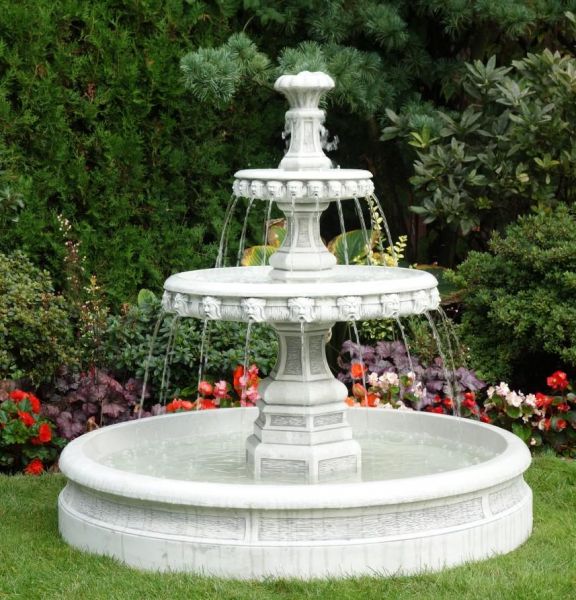 Gartenbrunnen Kaskadenbrunnen mit Brunnenbecken, Park & Gartendekoration
